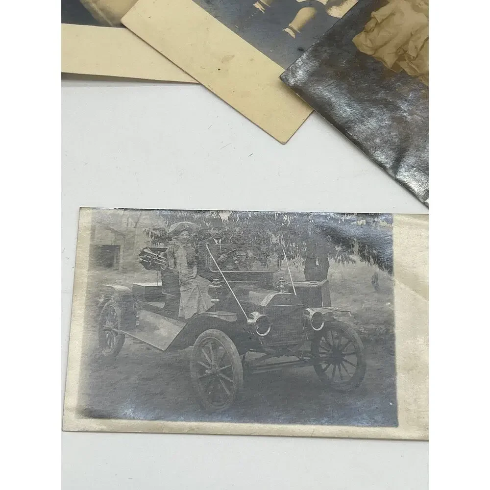 Antique Real Photo Postcard Lot of 6 RPPC Baby Car Snapshot Postcards 1910-20s?